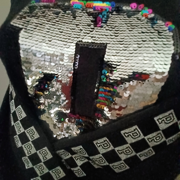 RARE HTF VS PINK limited edition oversize small checkered hoodie - Picture 3 of 14